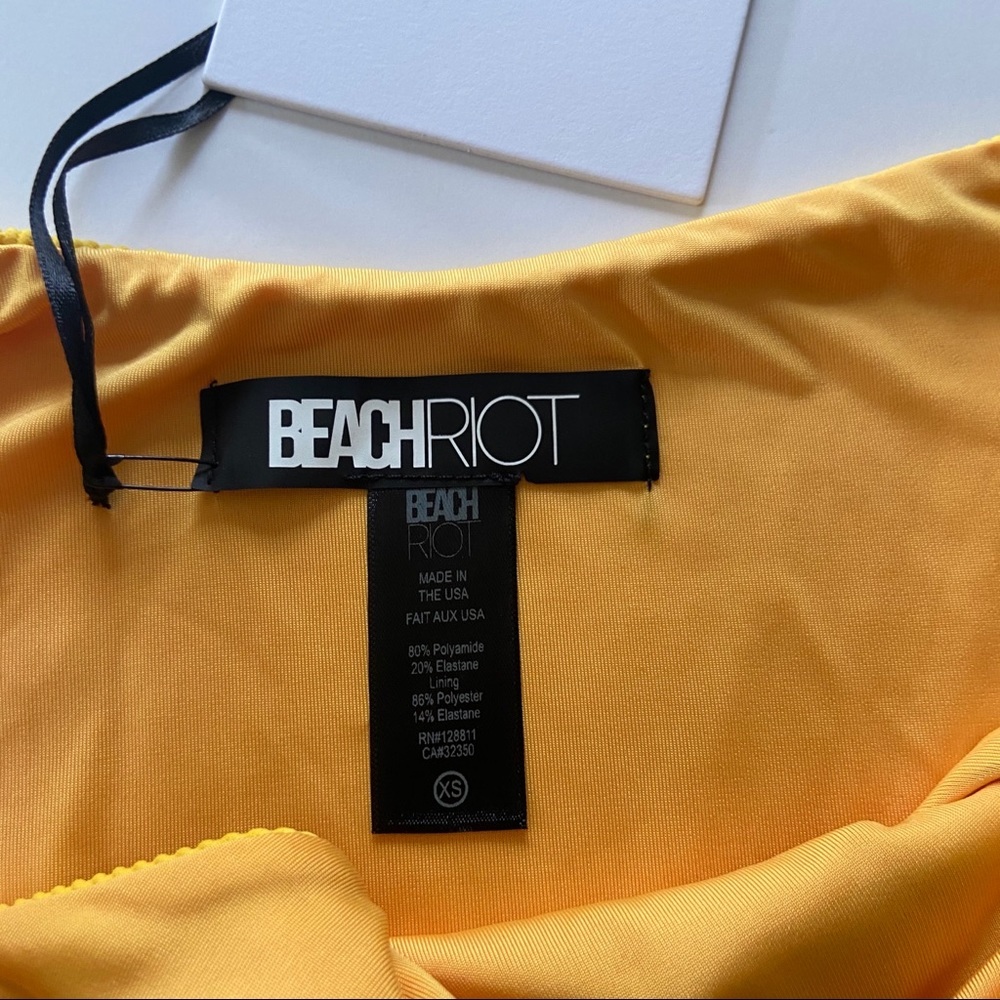 NEW Beach Riot Yellow Ribbed Chelsea Bikini Bottom - Picture 4 of 6